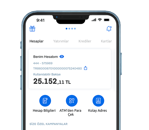 N Kolay Mobil uygulamasını gösteren, telefon ekranı görseli